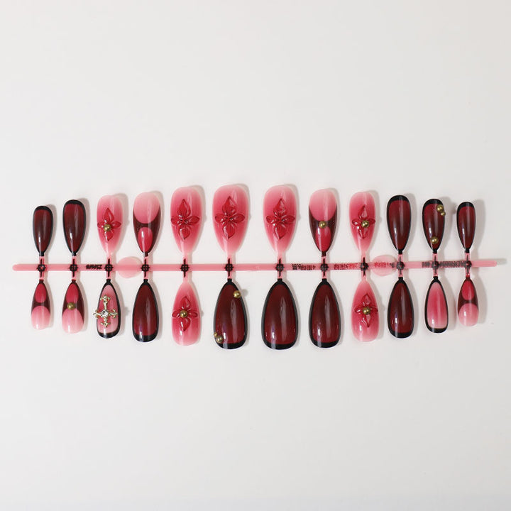 Decorative Floral Press-On Nail Art Stornfield