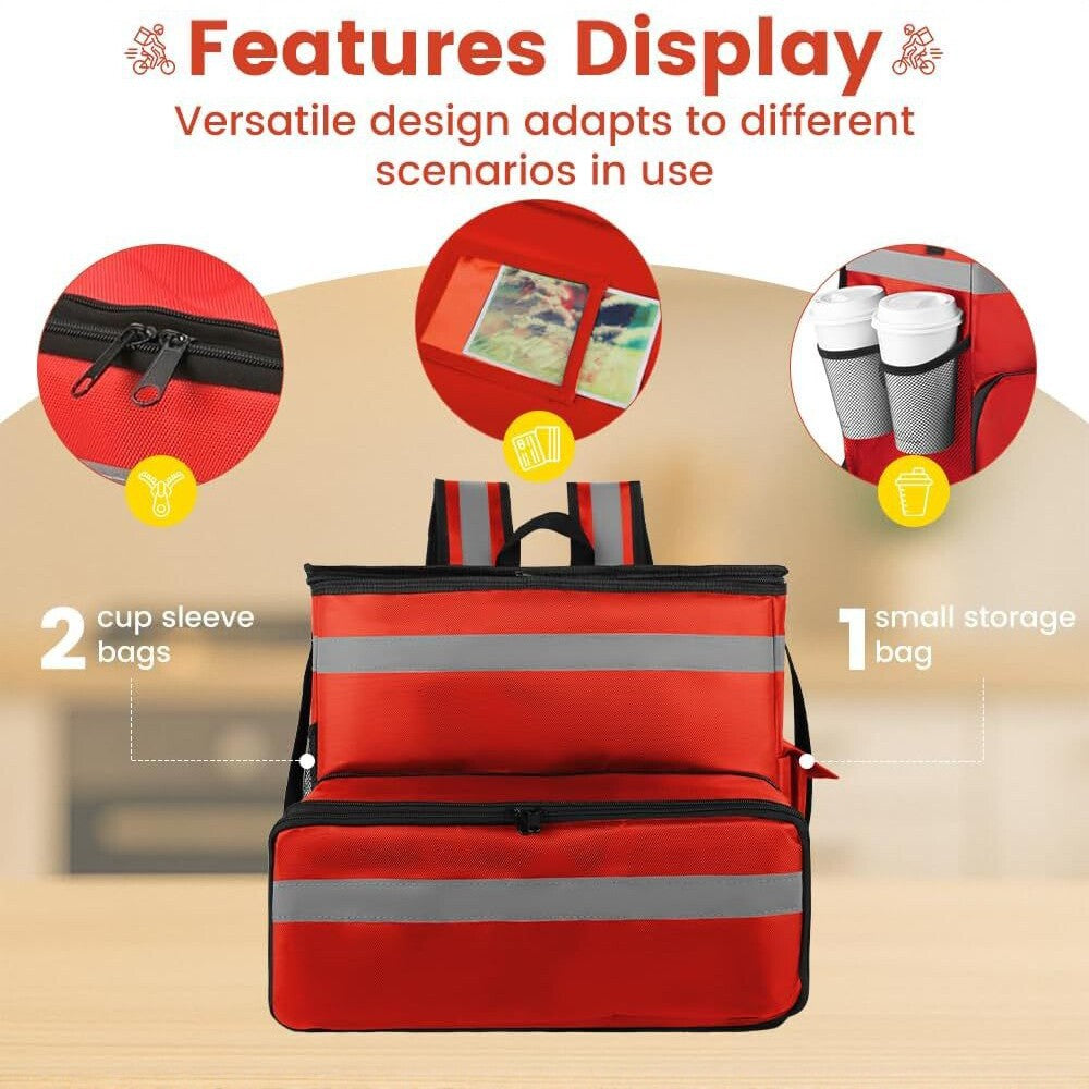 Women's Insulated Pizza Delivery Bag with Multiple Compartments and Carrying Options Stornfield