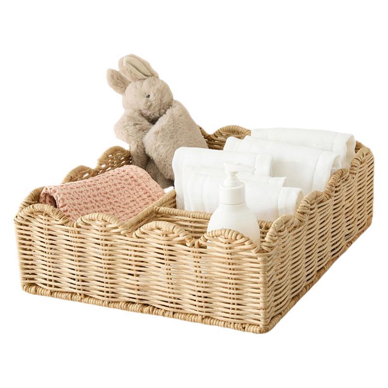 Stylish organizer basket with wavy edge Stornfield