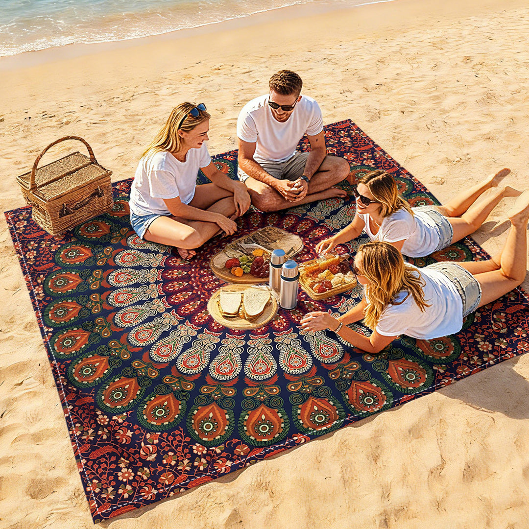 Mandala Design Beach Mat Stornfield