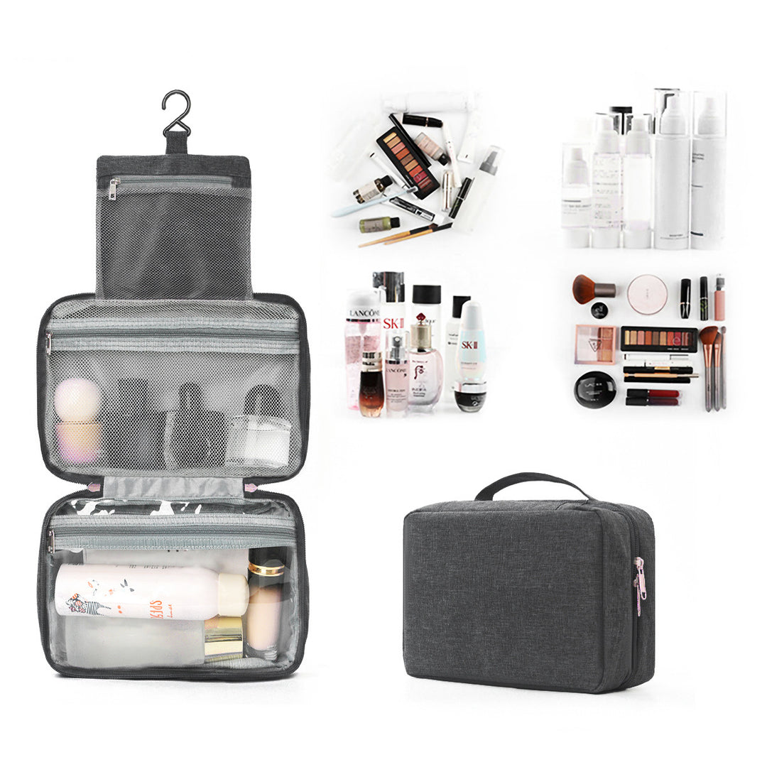 Travel toiletry bag with hooks and multiple compartments Stornfield