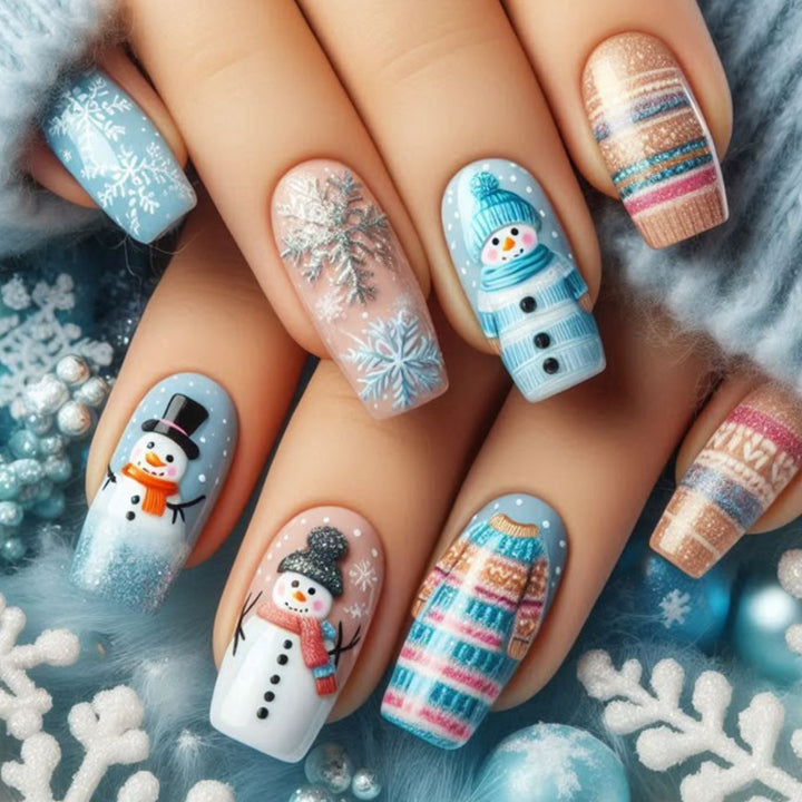 Festive Winter-Themed Nail Art Extensions Stornfield 1789713348