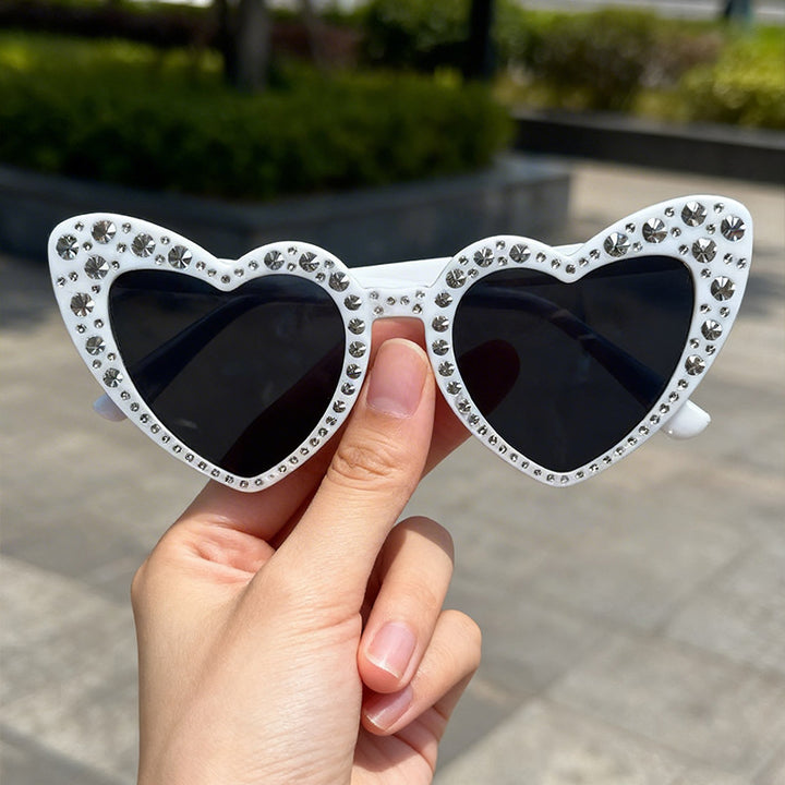 Rhinestone-Accented Heart-Shaped Sunglasses Stornfield