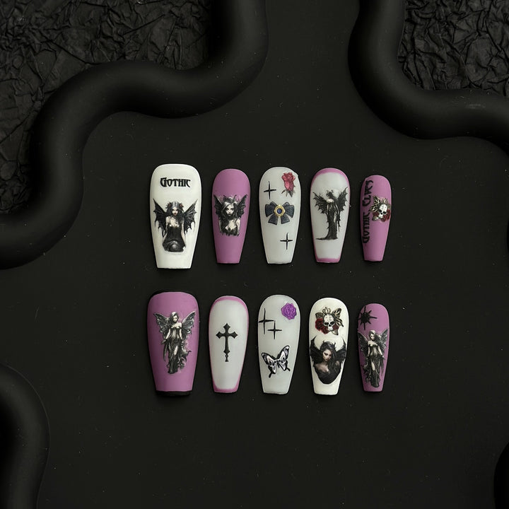 Artistic Gothic Press-On Nail Art Set
