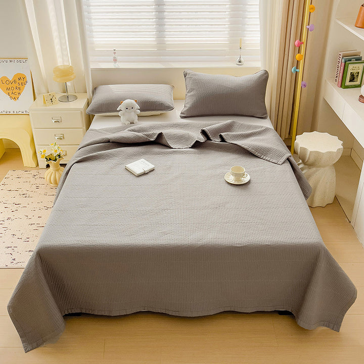 Lightweight Textured Cotton Quilt Bedspread Set