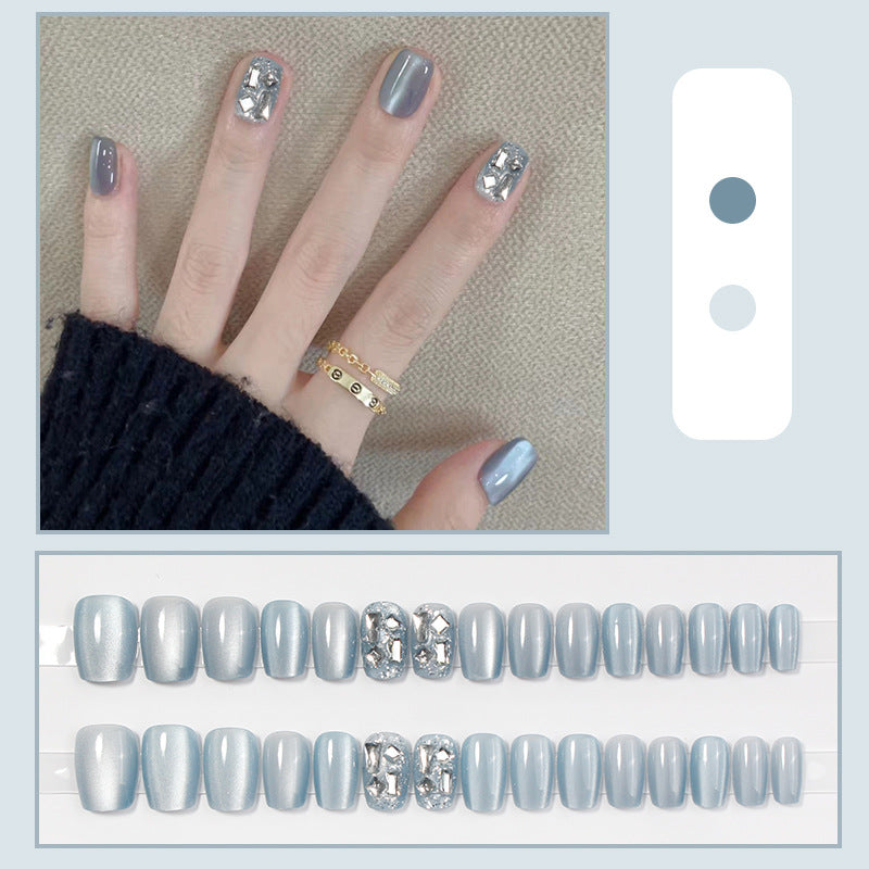 Premium Glossy Press-On Nail Set with Decorative Accents Stornfield