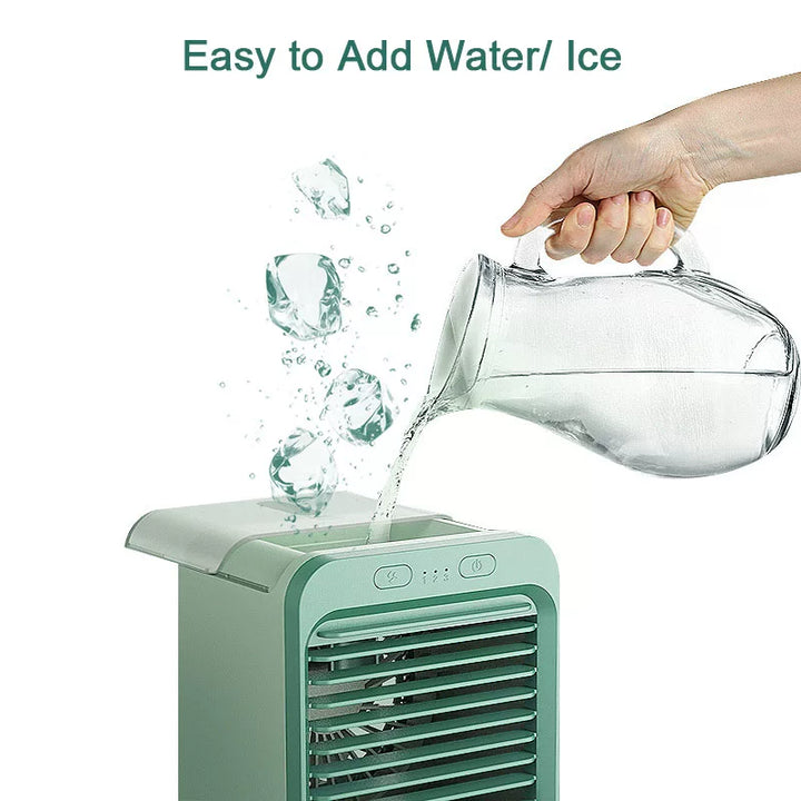 Unisex one size ultra-compact personal microclimate cooler cube for the desk with refillable water tank adjustable air guide vanes whisper-quiet USB-powered fan Stornfield