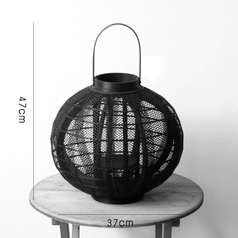 Elegant metal lantern with net design Stornfield