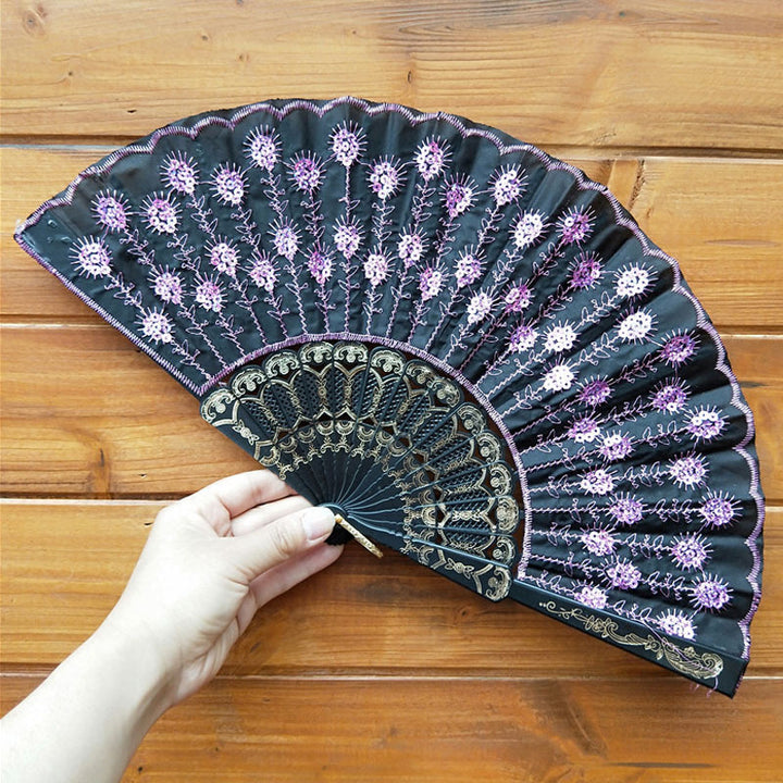 Ladies handcrafted fan with exquisite embroidery Stornfield