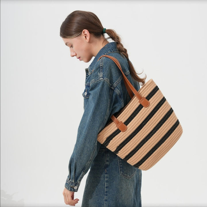 Casual tote bag with stylish stripe pattern Stornfield