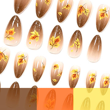 Autumn-Themed Acrylic Nail Art Enhancements Stornfield
