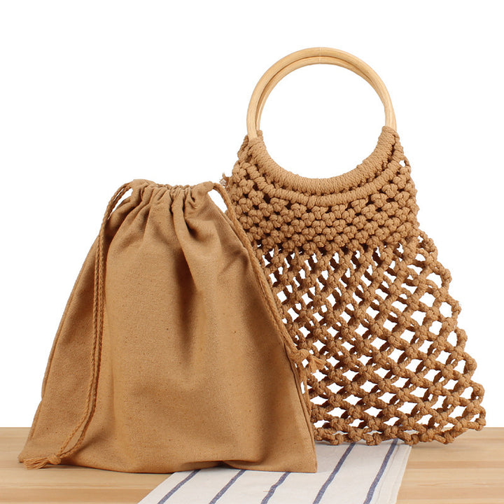 Elegant Braided Tote Bag with Round Handle Stornfield