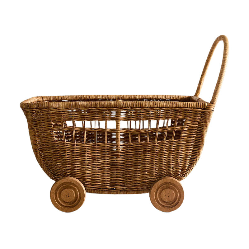 Vintage Woven Storage Cart Stornfield