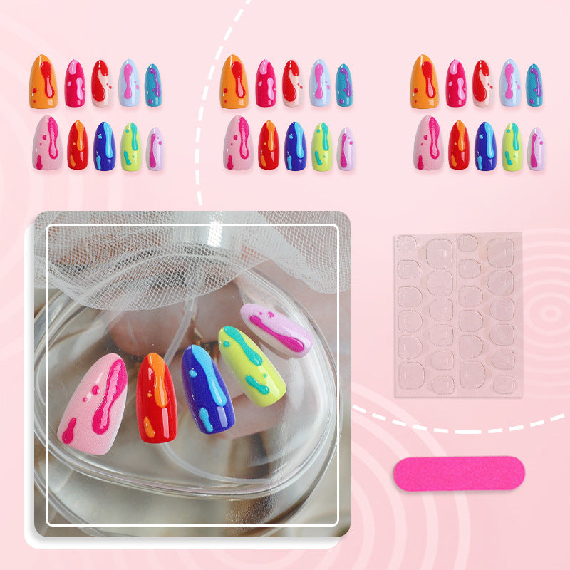 Artistic Drip-Inspired Press-On Nail Art Stornfield