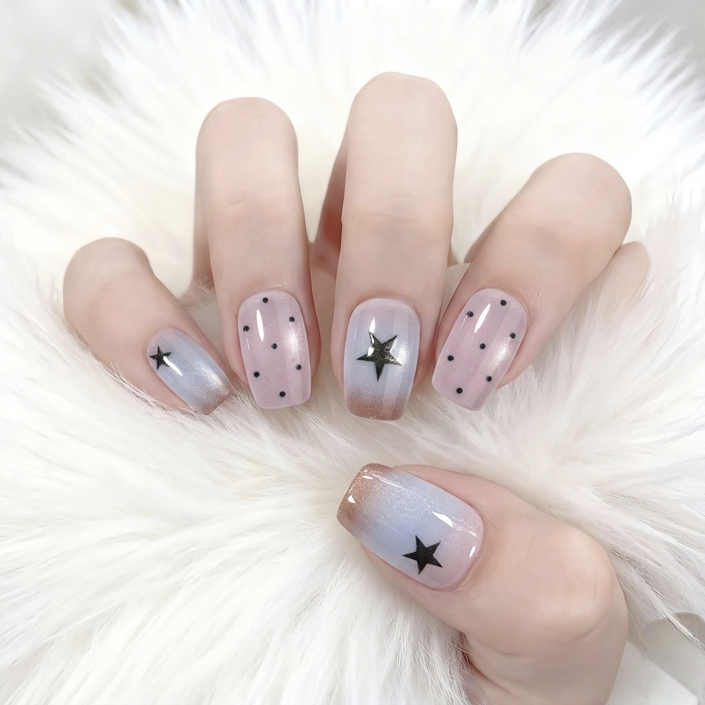 Starry Night Themed Press-On Nail Art