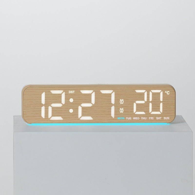 Digital Wood LED Alarm Clock with Temperature and Calendar Function Stornfield