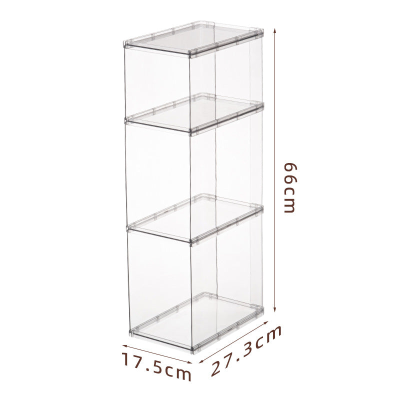 stackable transparent storage shelf three-piece
