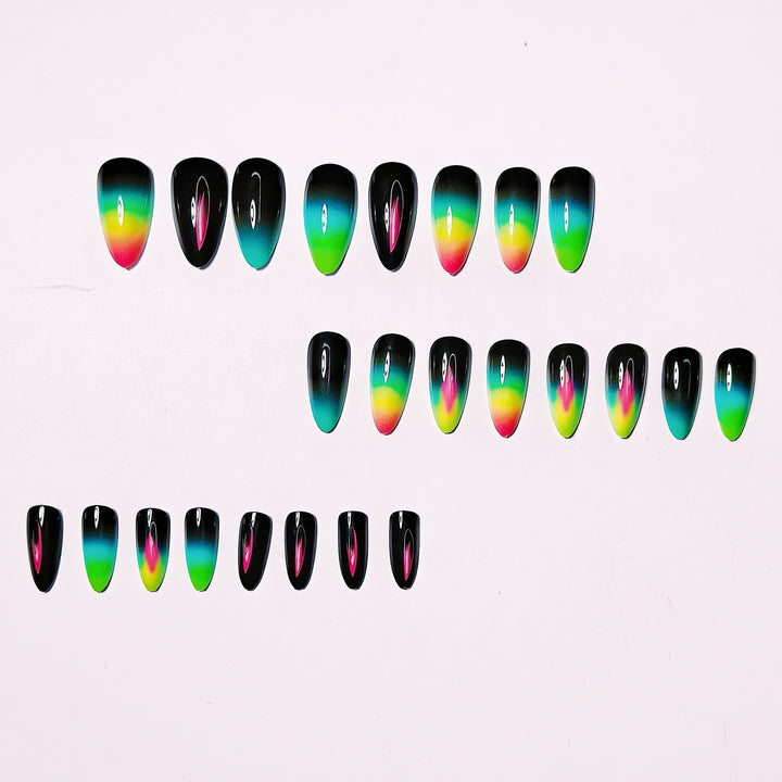 Creative press-on nails with shimmering gradient color Stornfield