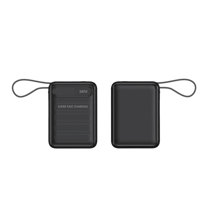 Portable power bank with integrated fast charging cables and digital charging status indicator Stornfield
