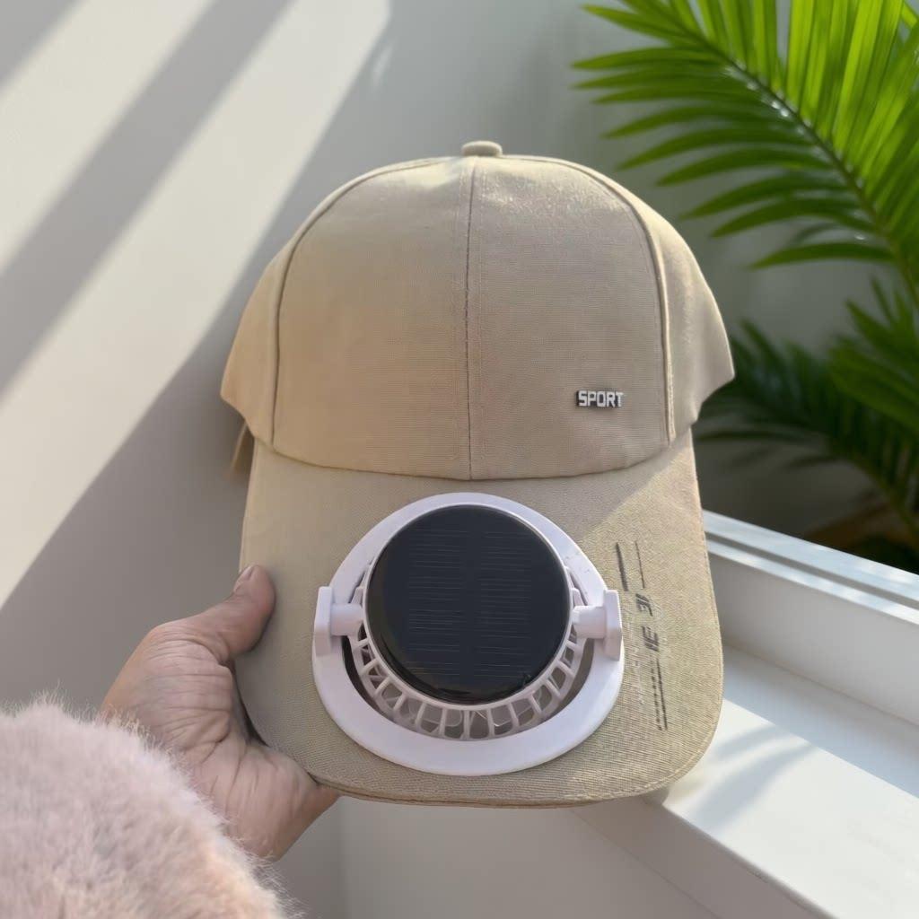 Portable solar-powered USB-C fan with digital battery indicator Stornfield