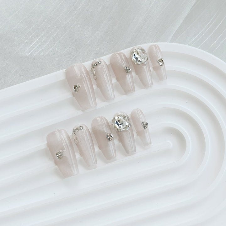 Premium Nail Art Set with Handcrafted Rhinestone Accents