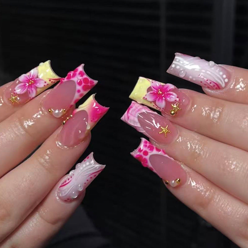 Floral Design Press-On Nail Tips Stornfield