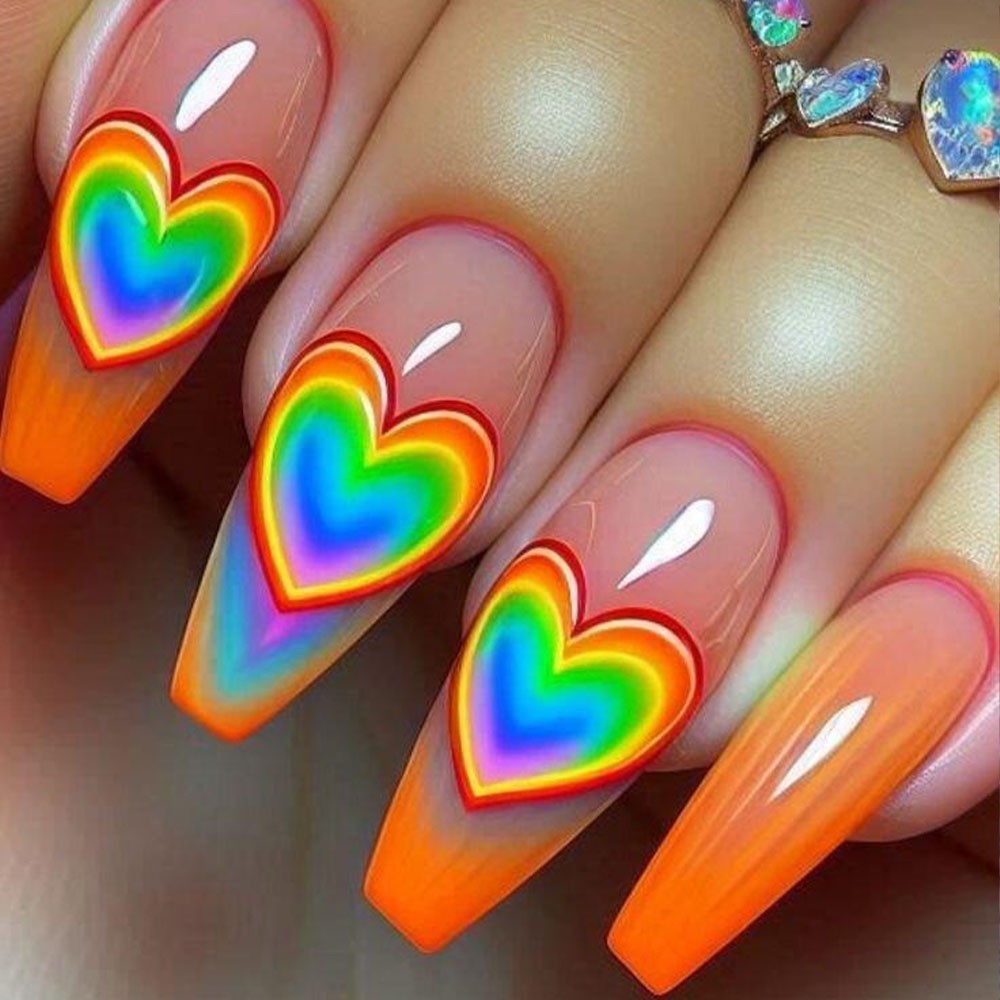 Artificial nails with Romantic Heart Design Stornfield