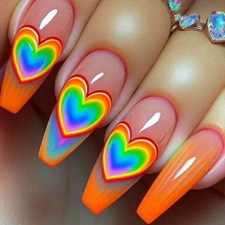 Artificial nails with Romantic Heart Design Stornfield