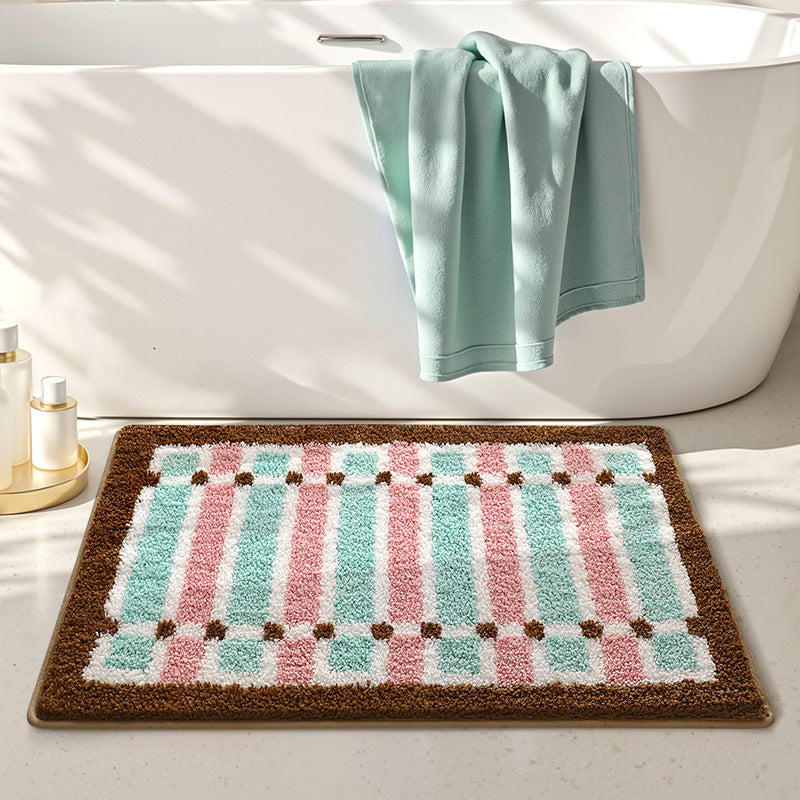 Plush Striped Bath Mat Stornfield