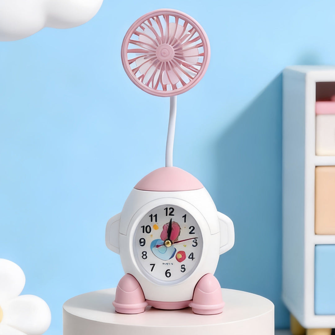 Ladies multifunctional table clock with integrated fan Stornfield