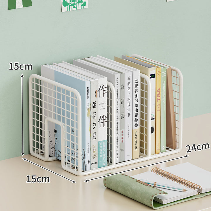 Long Multi-Slot Desktop File and Binder Organizer with Pen and Accessory Holder