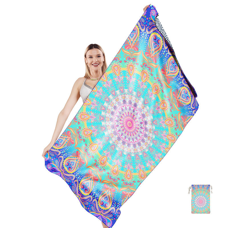Multifunctional beach towel in creative mandala design Stornfield