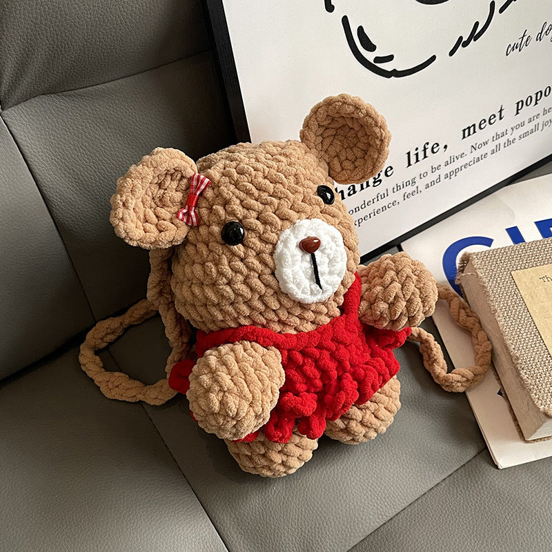 Cute Bear-Shaped Plush Backpack