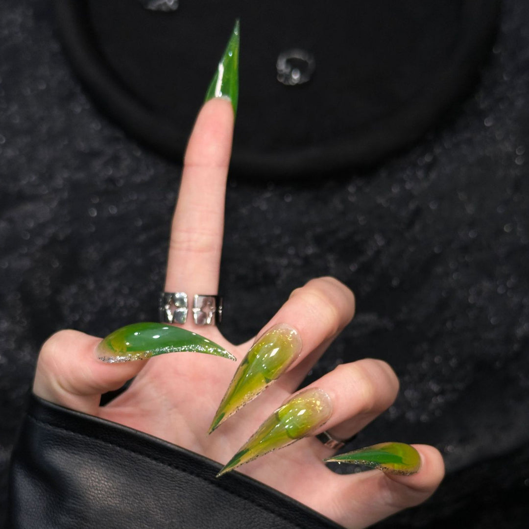 Stiletto Press-On Nail Enhancements with Ombre Effect