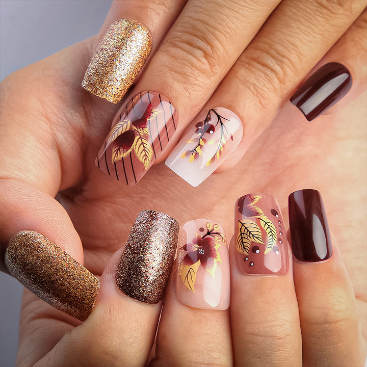 Elegant Artistic Press-On Nail Set Stornfield