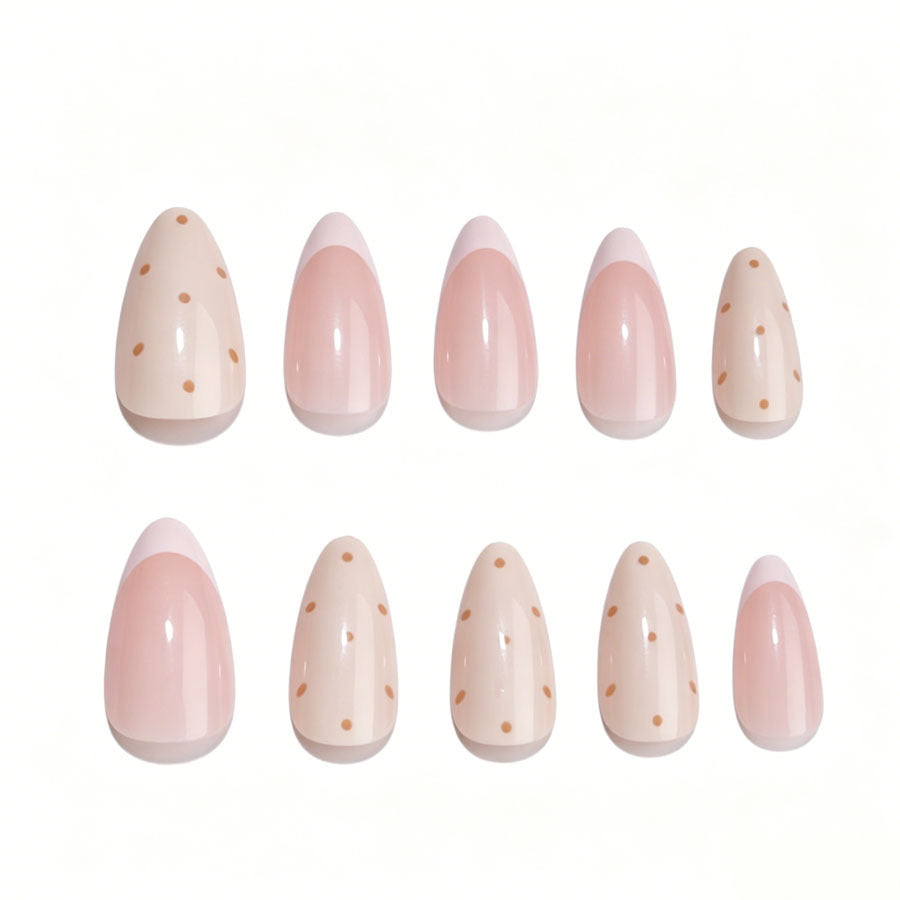 Artificial nail set with elegant gradients and fine dots Stornfield