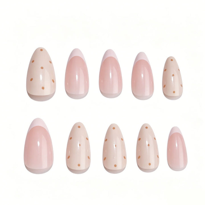 Artificial nail set with elegant gradients and fine dots Stornfield