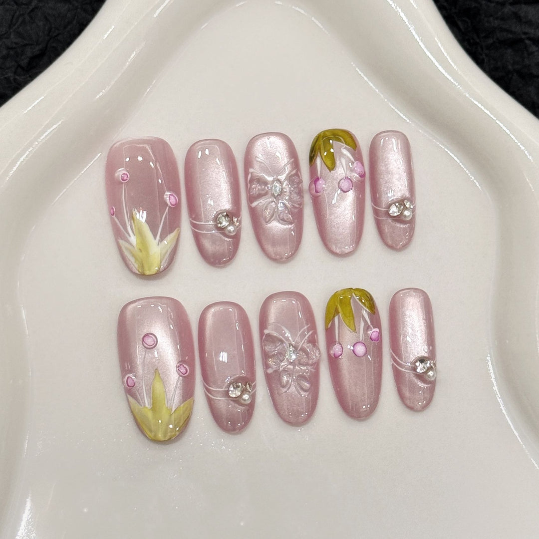 Decorative Acrylic Press-On Nail Art Set