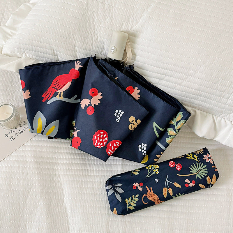 Women Folding Umbrella with Striking Flower Pattern Stornfield