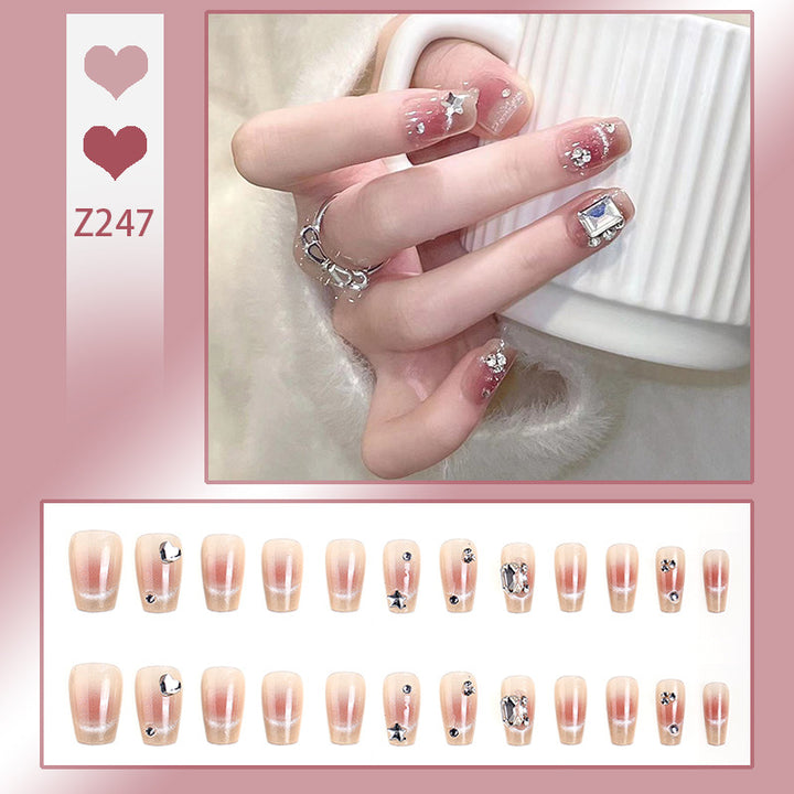 Artificial nail set with elegant glitter and star decorations Stornfield