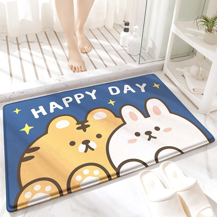 Playful Animal Design Bath Mat