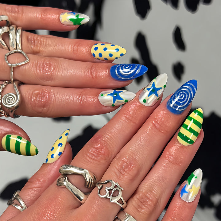 Artificial Nails in Creative Pattern Mix Stornfield