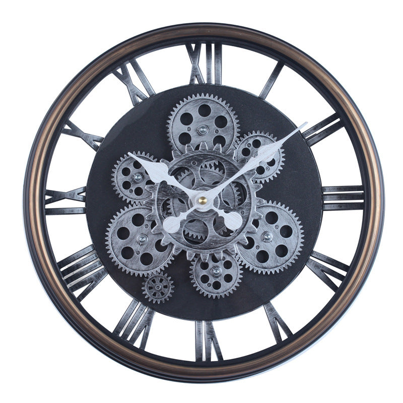 Elegant Wall Clock in Industrial Gear Design Stornfield