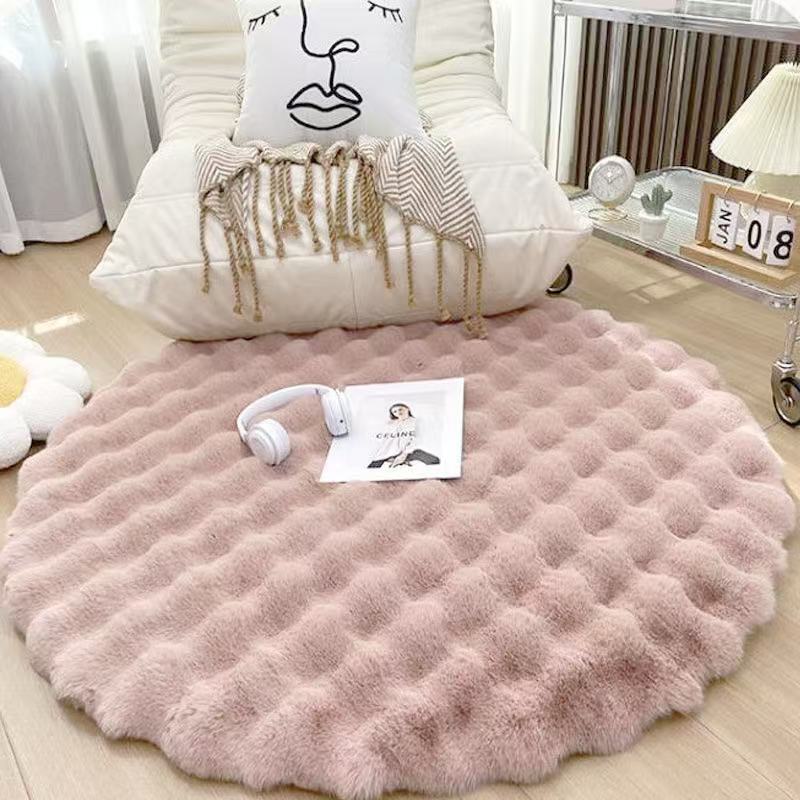 Round Textured Plush Area Rug Stornfield
