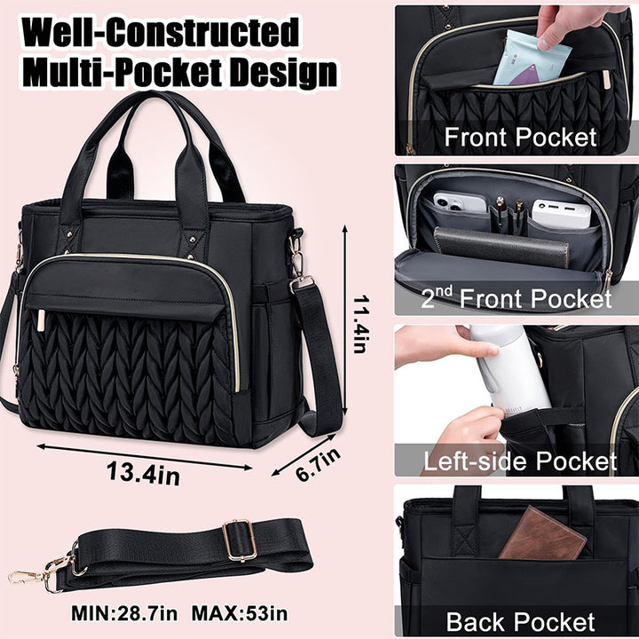 Elegant and Spacious Shoulder Bag with Woven Design Stornfield