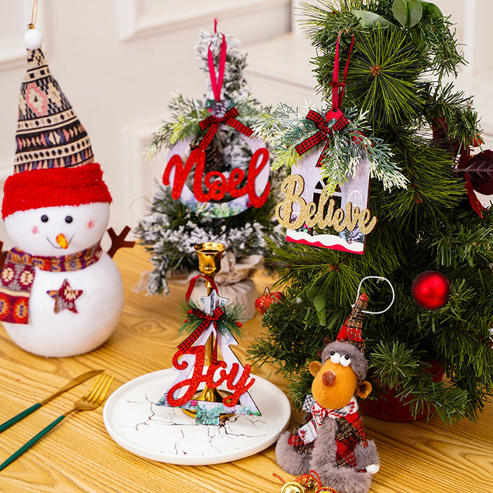 Decorative wooden sign with Christmas message Stornfield