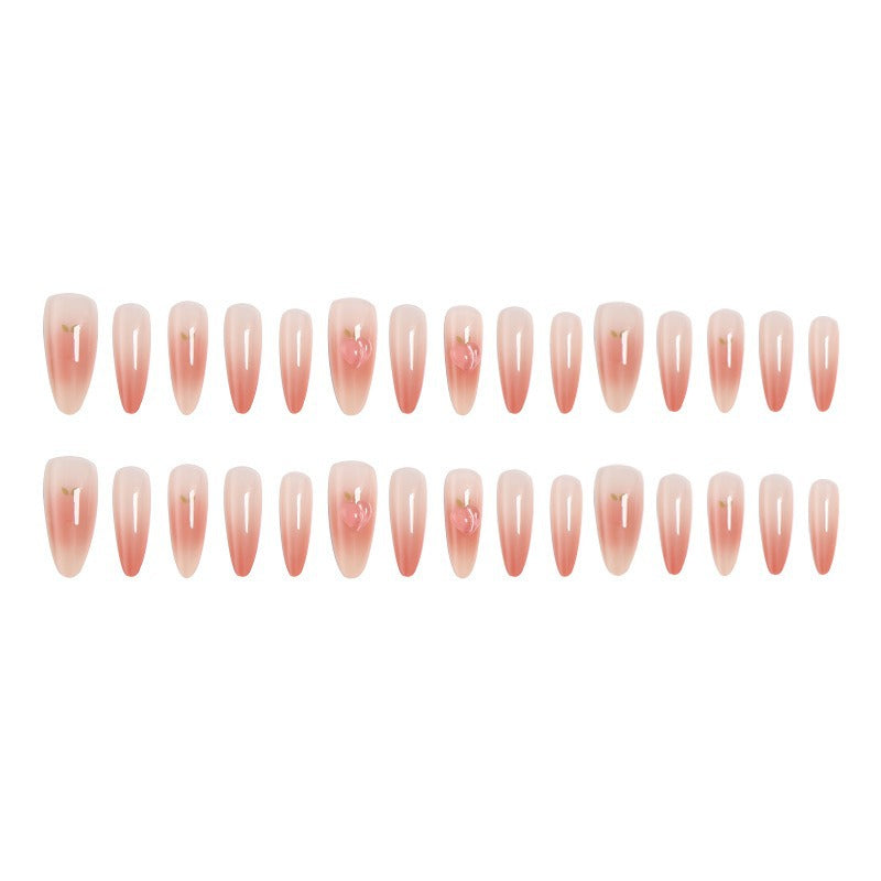 Nail set in elegant ombre design with artistic accents Stornfield