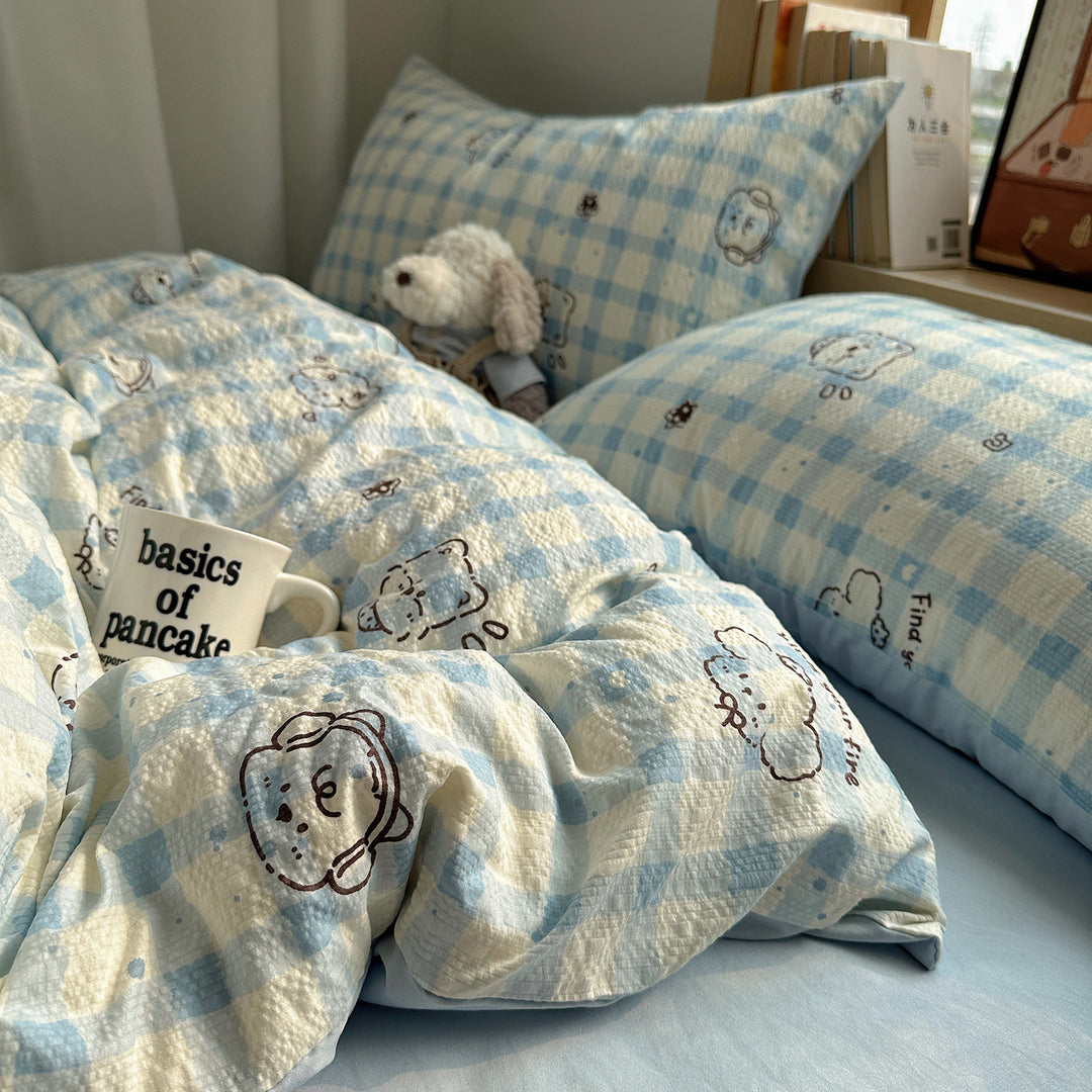Playful Cartoon Dog Themed Bedding Set