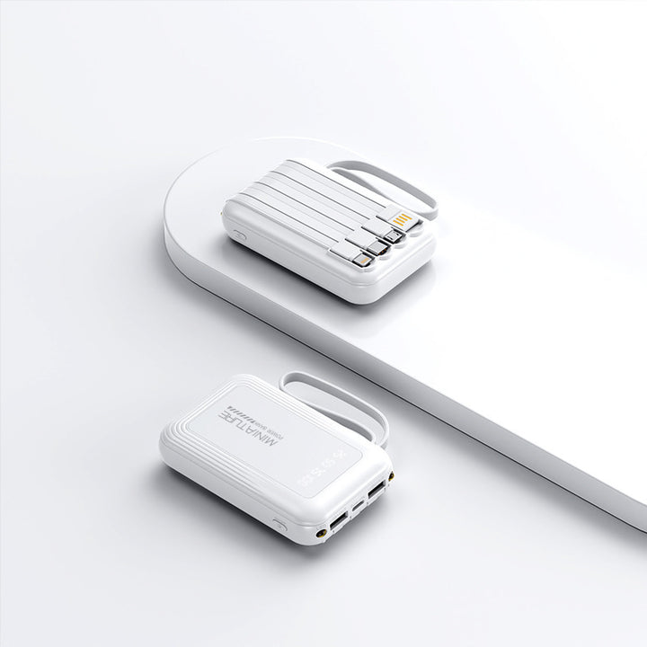 Practical power bank with wireless fast charging function and integrated cable system Stornfield
