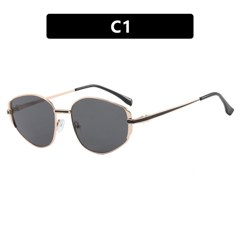 Women modern geometric sunglasses with stylish metal frame Stornfield